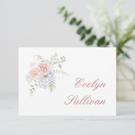 Tarjeta de plaza plana Pastel Peonies