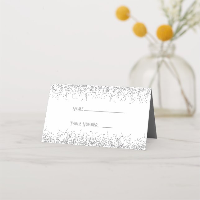 Tarjeta de plaza Purpurina Silver Sparkle (Anverso)