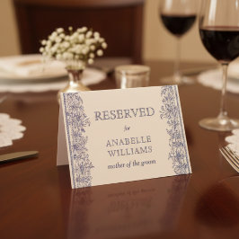 Tarjeta de plaza reservada para bodas vintage con 