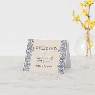 Tarjeta de plaza reservada para bodas vintage con 