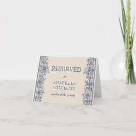 Tarjeta de plaza reservada para bodas vintage con 