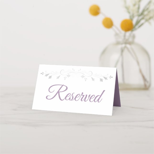 Tarjeta de plaza reservada para la boda elegante m (Anverso)