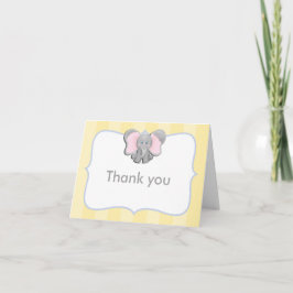 Tarjeta de plegado de agradecimiento de elefante b