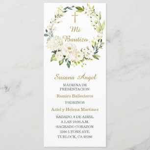 Tarjeta de plegaria bautista personalizada en espa