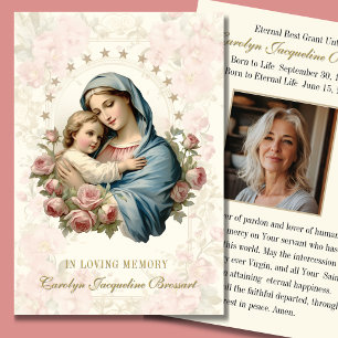 Tarjeta de plegaria conmemorativa conmemorativa de