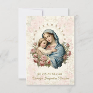 Tarjeta de plegaria conmemorativa conmemorativa de