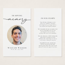 Tarjeta de plegaria conmemorativa de la simpatía f