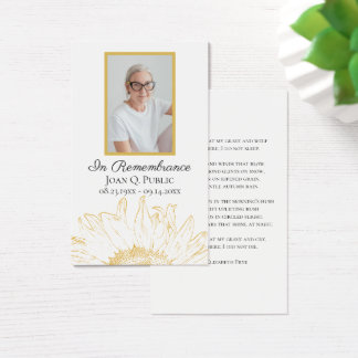 Tarjeta de plegaria conmemorativa del funeral gráf