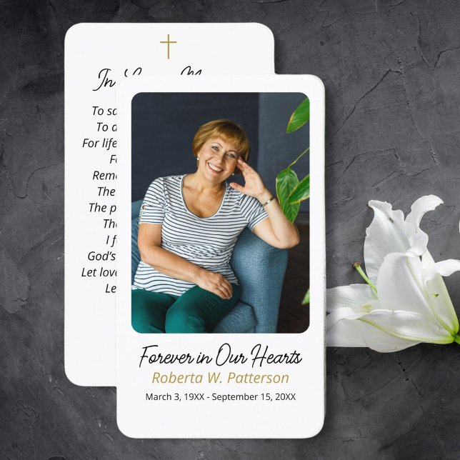 Tarjeta de plegaria conmemorativa funeral de fotog (Subido por el creador)