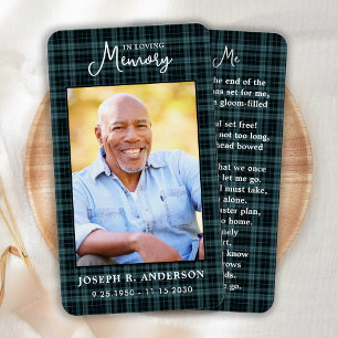 Tarjeta de plegaria conmemorativa funeral de la fo