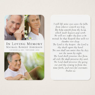 Tarjeta de plegaria conmemorativa funeral simple d