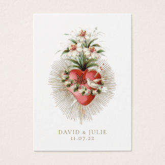 Tarjeta de plegaria de Bodas católicos Corazón de