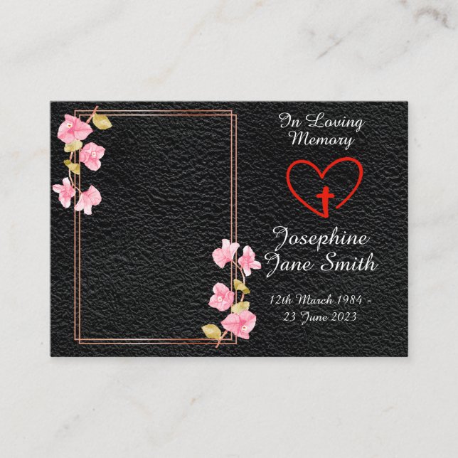 Tarjeta de plegaria de fotos en memoria de simpatí (Anverso)