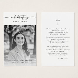 Tarjeta de plegaria de fotos funerales de celebrac