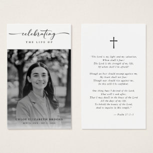 Tarjeta de plegaria de fotos funerales de celebrac