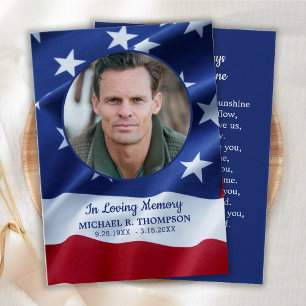 Tarjeta de plegaria de funerales Patriótico Vetera