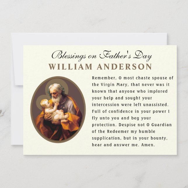 Tarjeta de plegaria de memorias católicas del Día  (Anverso)