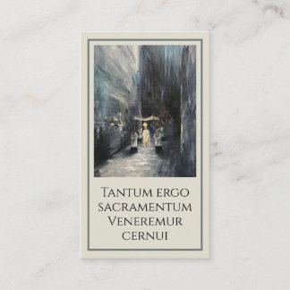 Tarjeta de plegaria de pintura de procesión eucarí