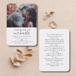 Tarjeta de plegaria de recuerdo de doble foto