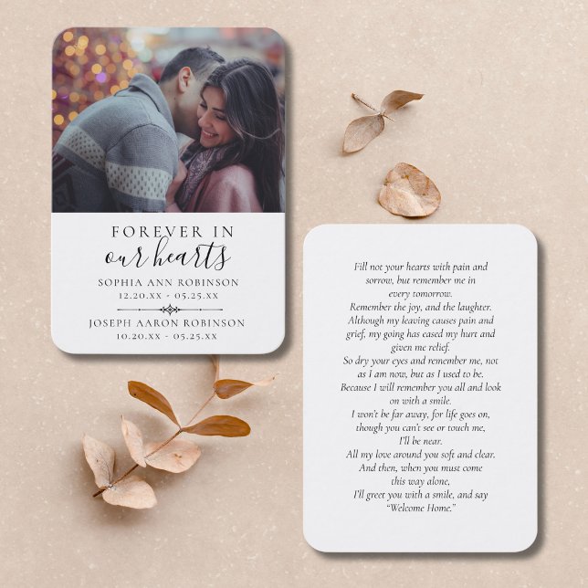 Tarjeta de plegaria de recuerdo de doble foto (Subido por el creador)