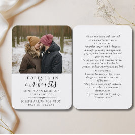 Tarjeta de plegaria de recuerdo de doble foto