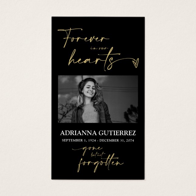 Tarjeta de plegaria de simpatía por foto en memori (Frente)