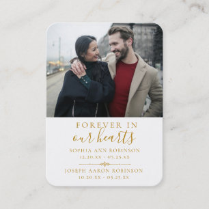 Tarjeta de plegaria dorada de foto de doble homena