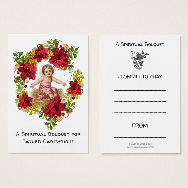 Tarjeta de plegaria espiritual para los Navidades  (Anverso y reverso)