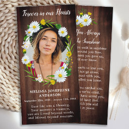 Tarjeta de plegaria fúnebre de memoria floral rusa