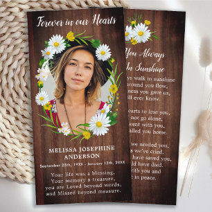 Tarjeta de plegaria fúnebre de memoria floral rusa