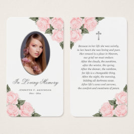 Tarjeta de plegaria funeral conmemorativa floral d