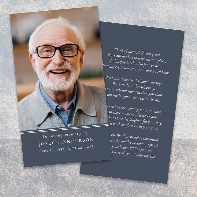 Tarjeta de plegaria funeraria Blue Simple Modern P (Subido por el creador)