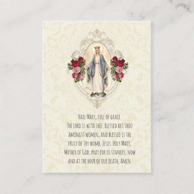 Tarjeta de plegaria funeraria católica Virgin Mary (Anverso)