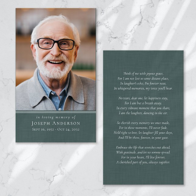 Tarjeta de plegaria funeraria de la foto de la lín (Subido por el creador)