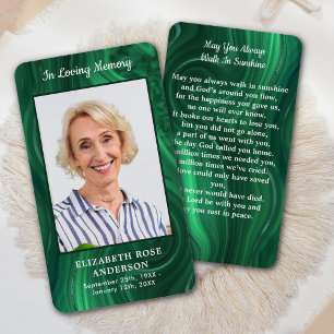 Tarjeta de plegaria funeraria de la foto del Memor