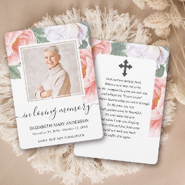 Tarjeta de plegaria funeraria de simpatía por acua