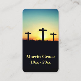 Tarjeta de plegaria funeraria de tres cruces Sunse