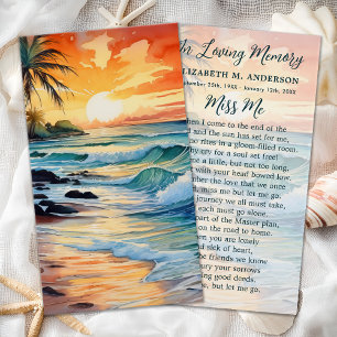 Tarjeta de plegaria funeraria moderna Sunrise Ocea