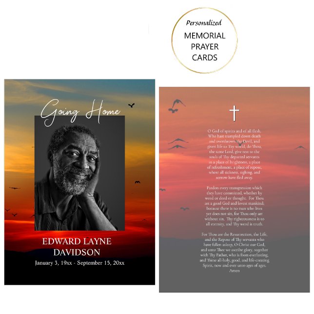 Tarjeta de plegaria funeraria personalizada en cas (Subido por el creador)