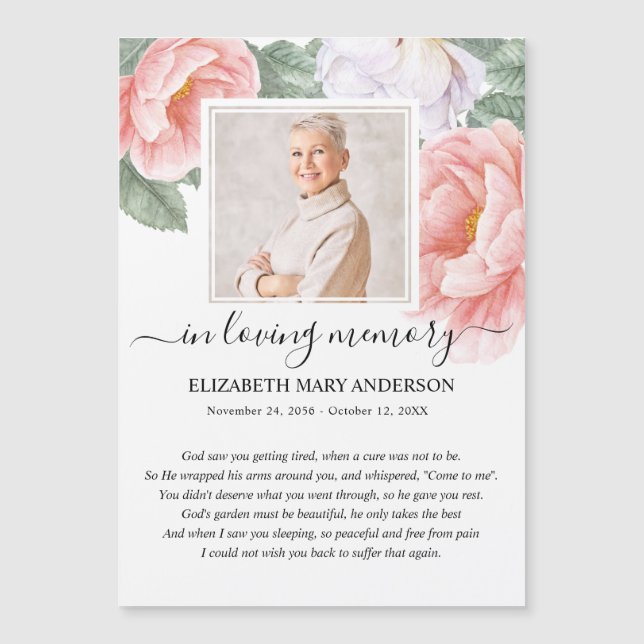 Tarjeta de plegaria funeraria plegaria plegaria co (Anverso)