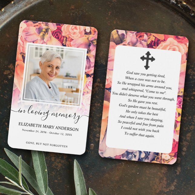 Tarjeta de plegaria funeraria simpatía por foto fl (Subido por el creador)