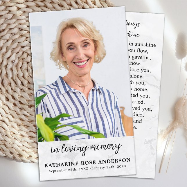 Tarjeta de plegaria funeraria simple de Marble Pho (Subido por el creador)