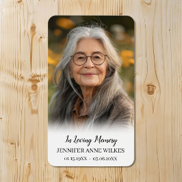 Tarjeta de plegaria funeraria simple en memoria de