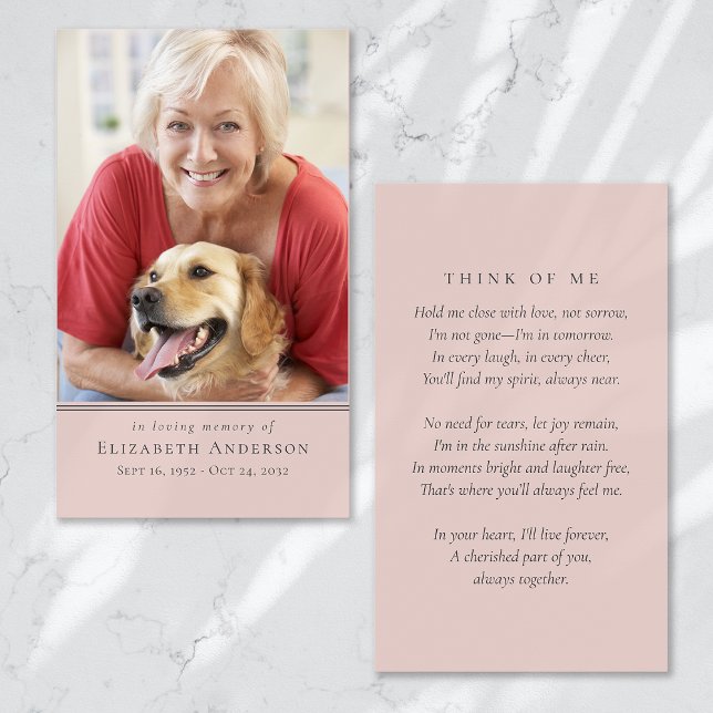 Tarjeta de plegaria funeraria simple moderna de fo (Subido por el creador)