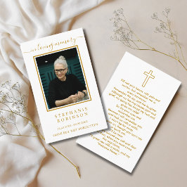 Tarjeta de plegaria funeraria Simple Photo Sympath