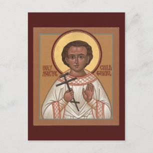Tarjeta de plegaria Gabriel para el mártir del niñ