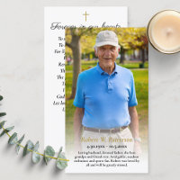 Tarjeta de plegaria Golfer Simple Photo Funeral Me
