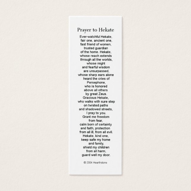 Tarjeta de plegaria Hecate (Hekate) (Frente)