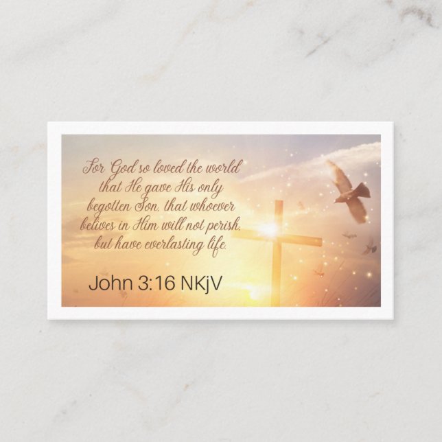 Tarjeta de plegaria John 3:16 (Anverso)