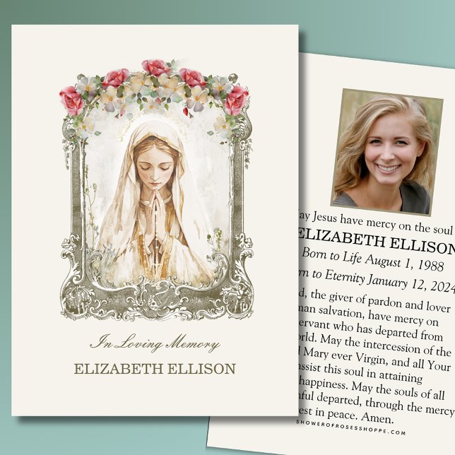 Tarjeta de plegaria Mary Memorial Católico (Subido por el creador)